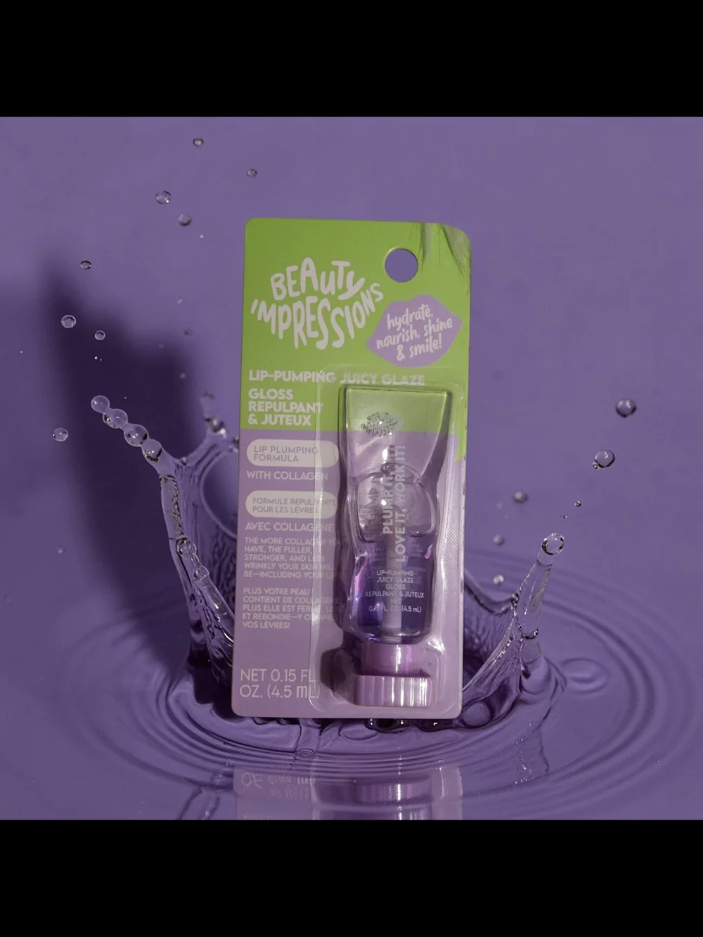 Beauty Impressions Lip-Pumping Juicy Glaze Gloss - Purple & Lime